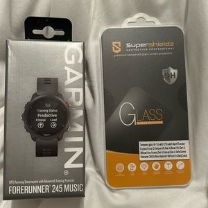 Garmin Forerunner Watch 245 music with screen protector
